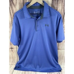 UNDER ARMOUR Mens Polo Shirt  Short Sleeve PURPLE HeatGear Loose Fit XL XLARGE